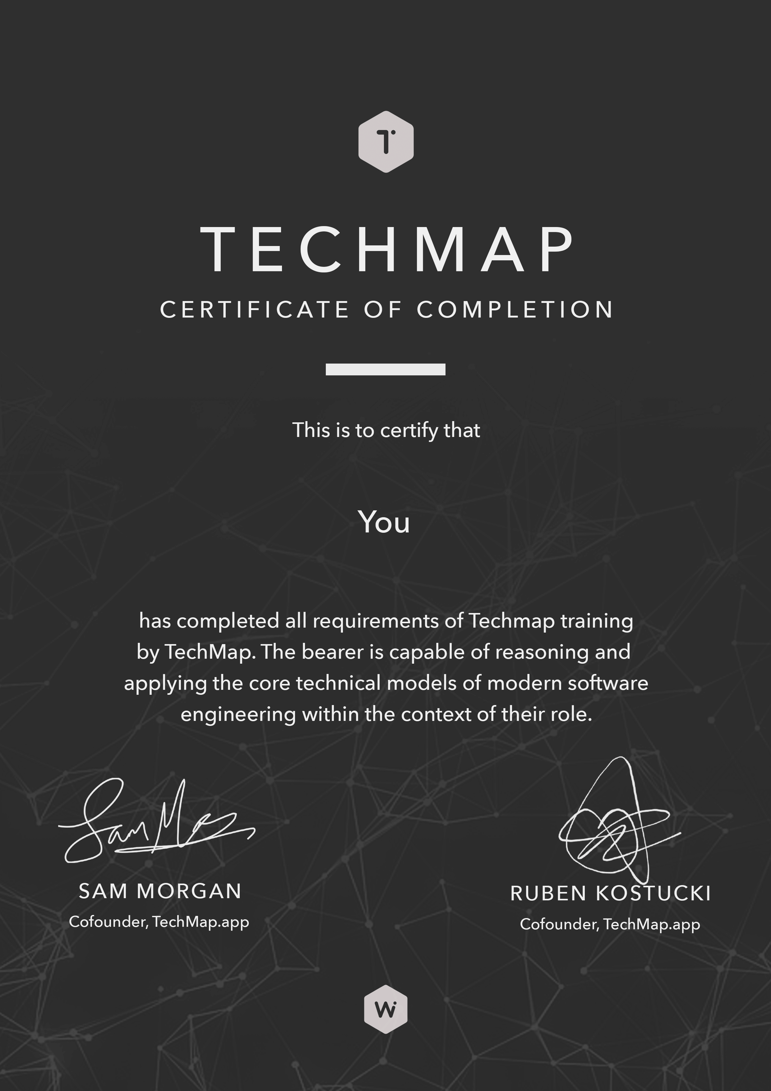 Image for TechMap Certificate